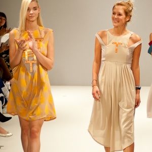 Charlotte by Charlotte Taylor Camel Silk Dress